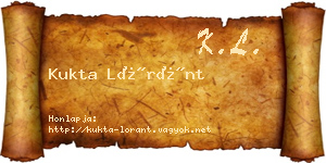 Kukta Lóránt névjegykártya